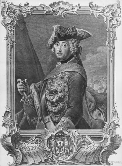 Portret van Frederik II, De Grote (1712-86), gegraveerd door Kilian, Phillip Andreas (1714-59) door German School